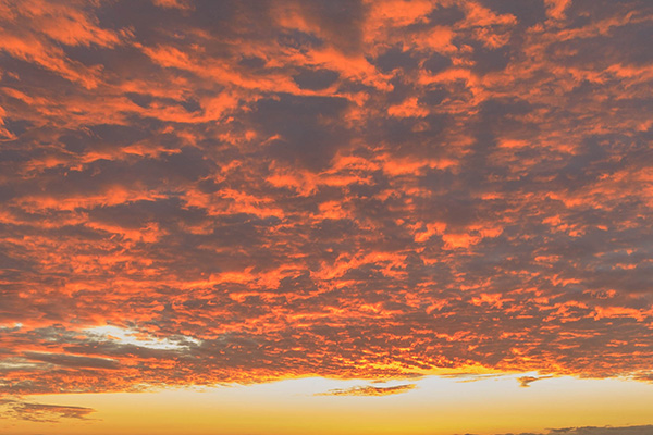 Coucher de soleil insolite sur Exireuil