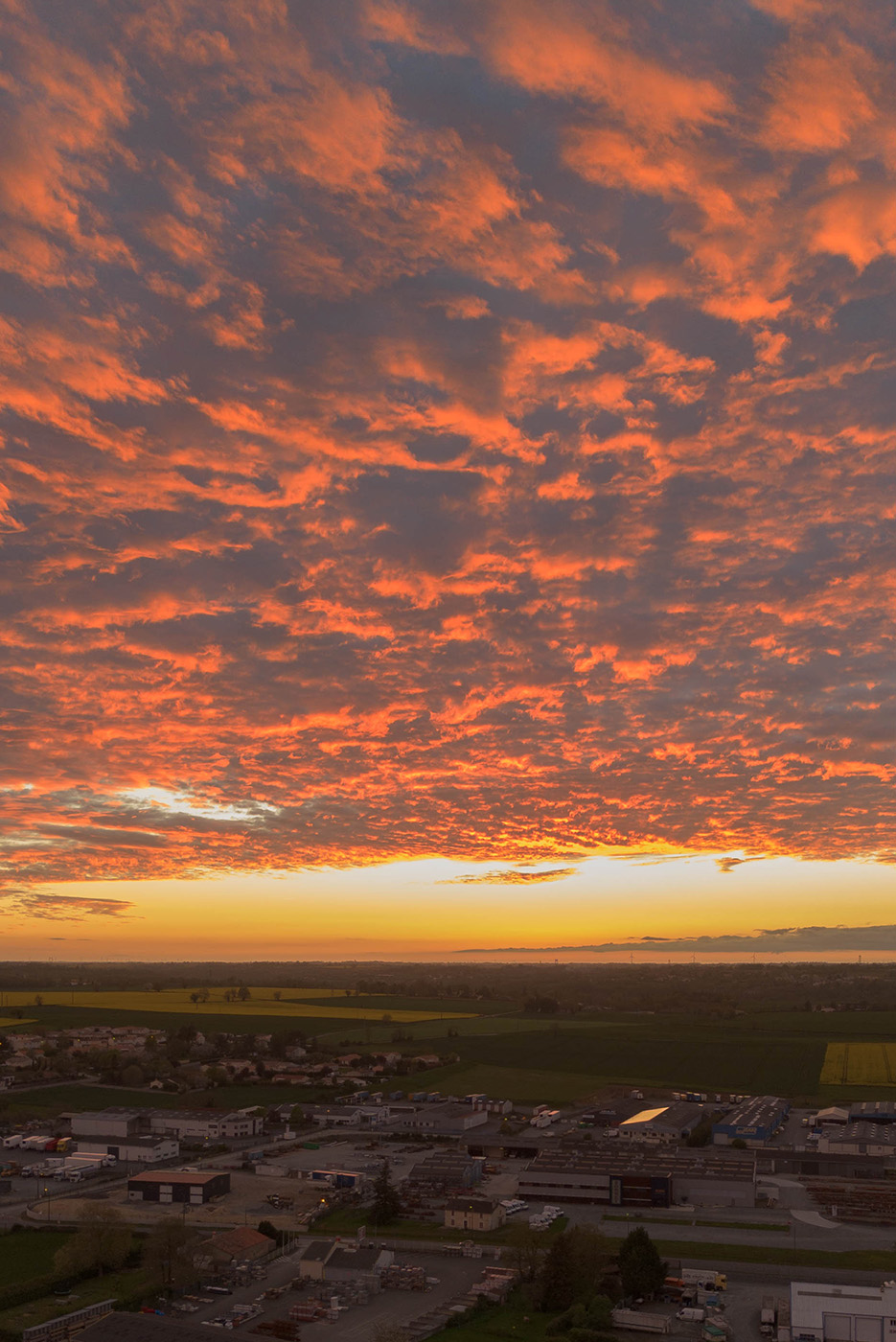 un ciel de feu au dessus d'Exreuil - sunset du 5 avril 2026